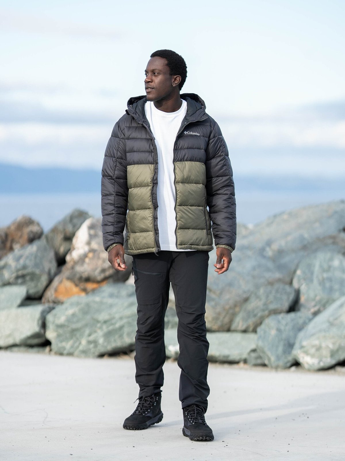 Columbia Buck Butte II Insulated Hooded Jacket Stone Green, Shark