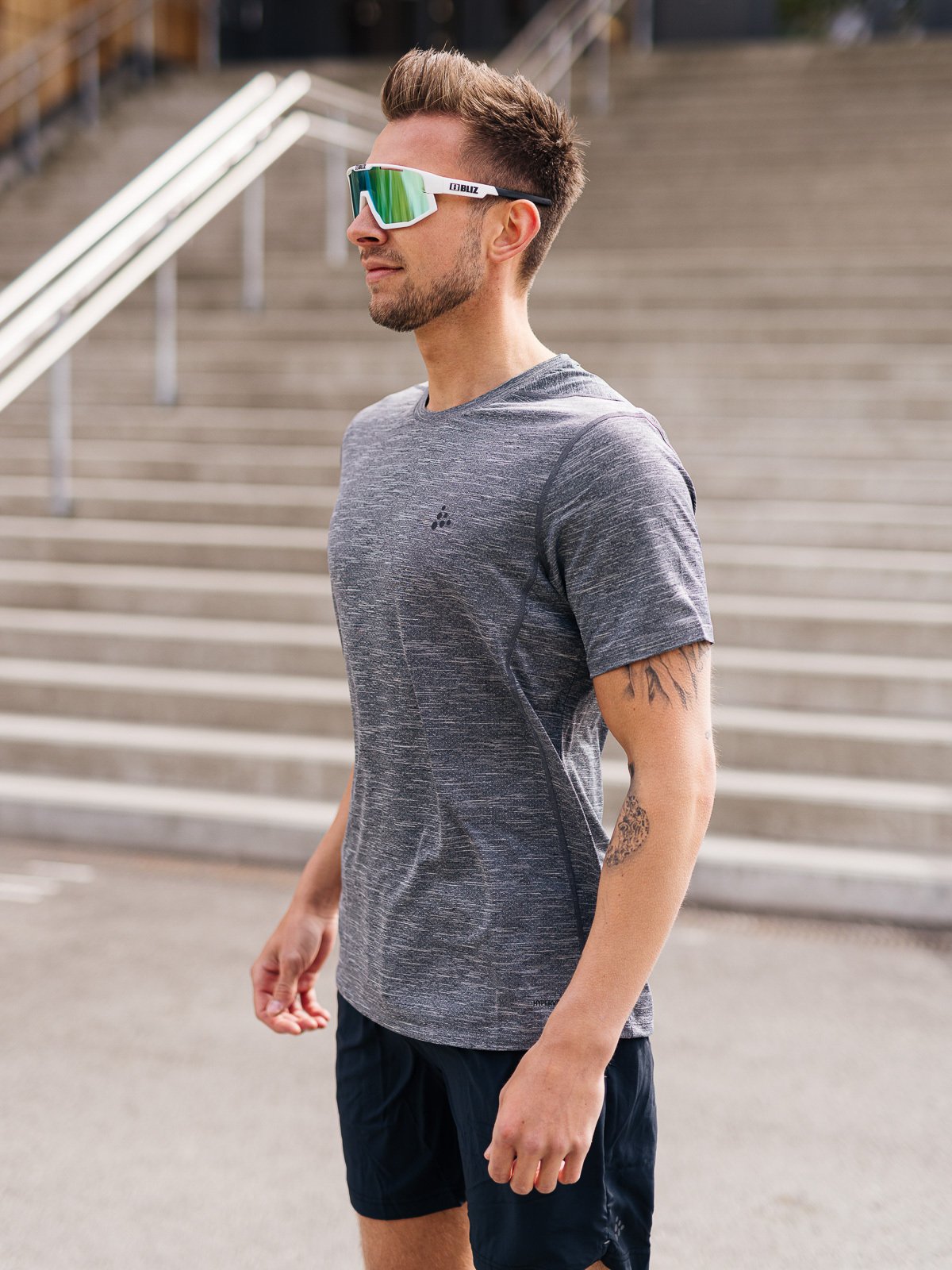 Craft Adv Charge Melange Short Sleeve Tee Man Black Melange