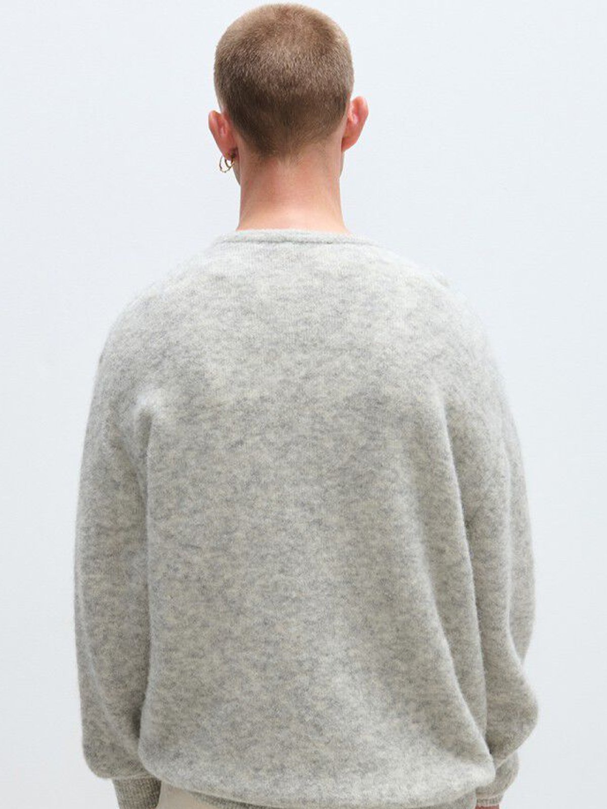 American Vintage Vitow Sweater Melange Light Grey