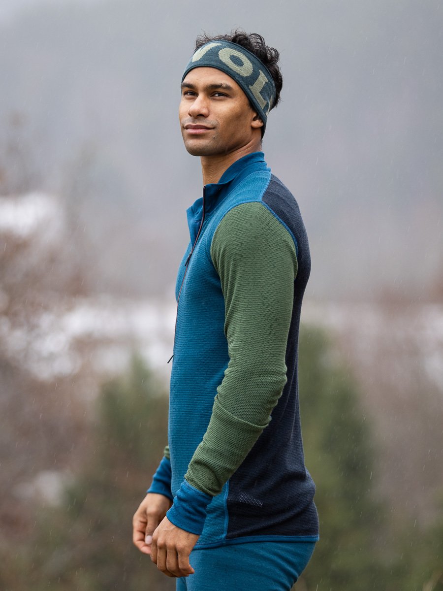 Devold Wool Mesh 190 Zip Neck Man Flood