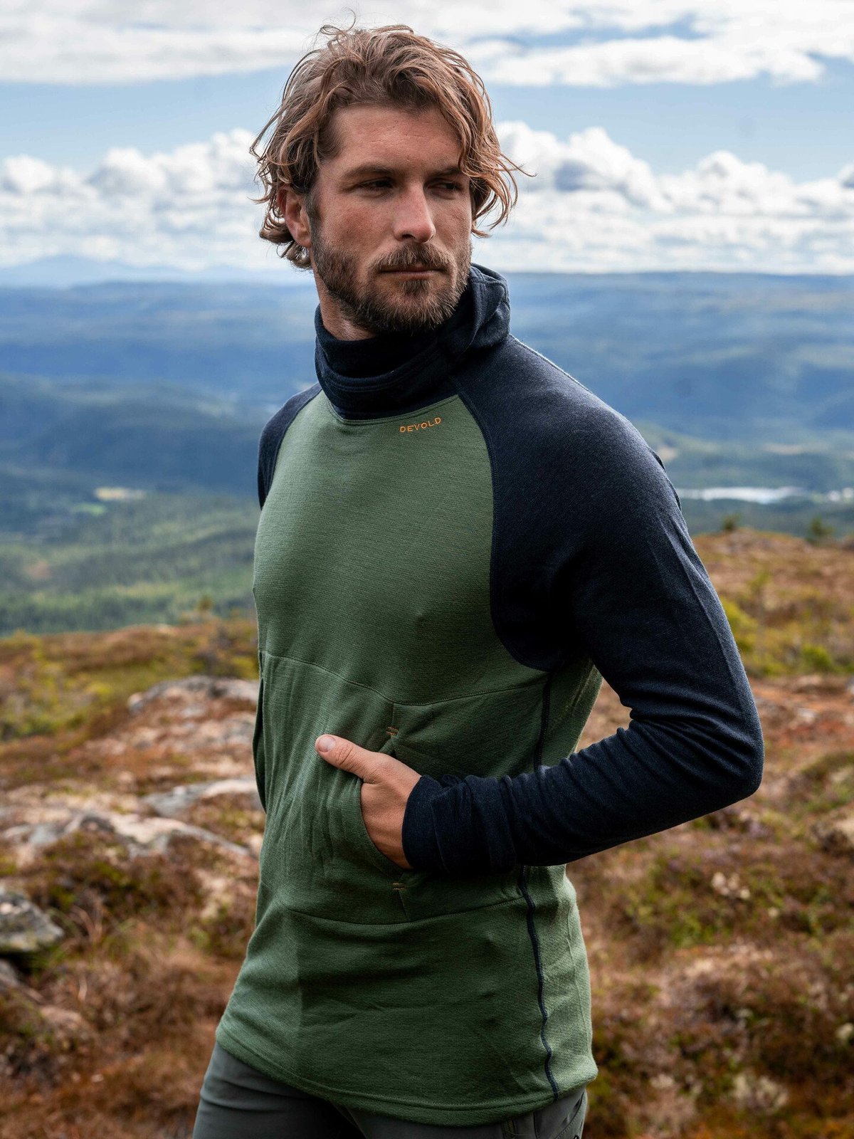 Devold Expedition Arctic 235 Hoodie Man Forest Ink