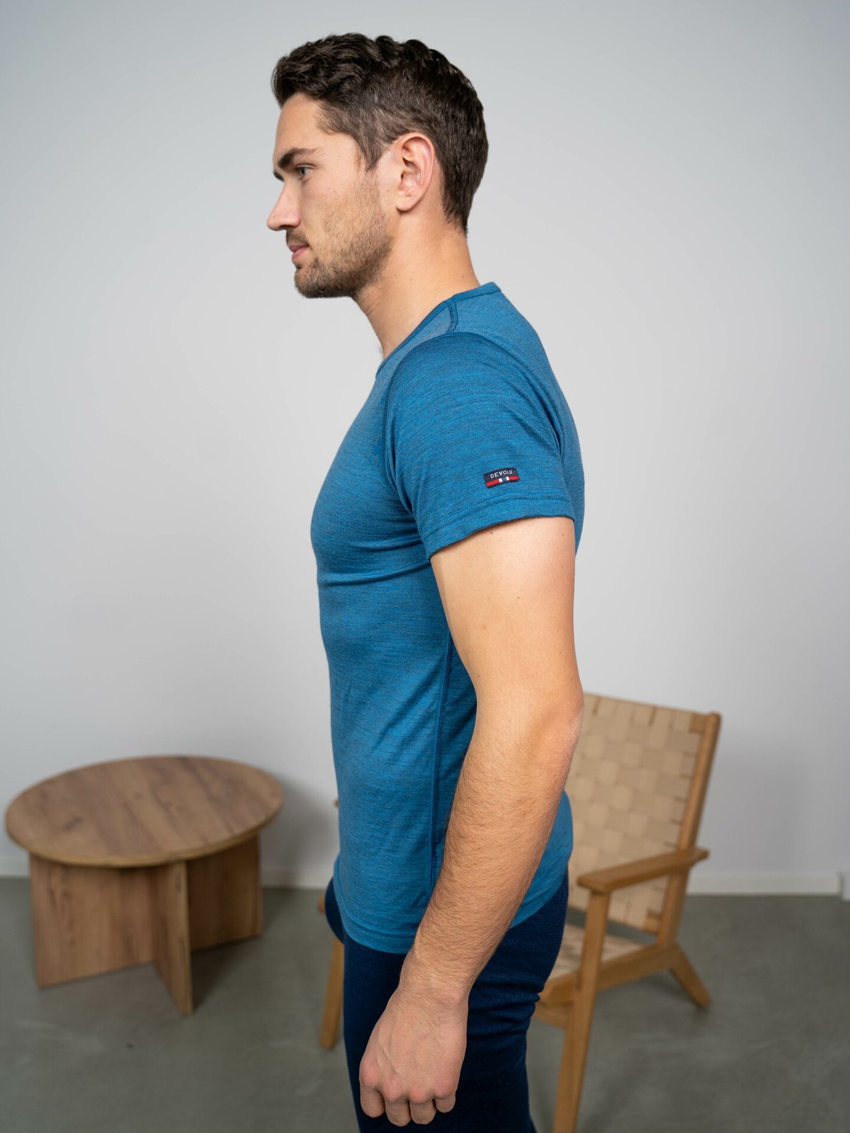 Devold Breeze Merino 150 T-Shirt Man Blue Melange