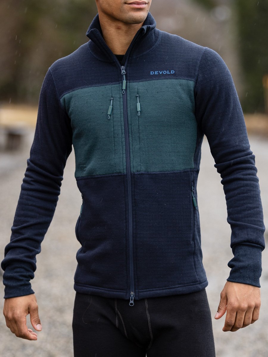 Devold Egga Grid Merino Jacket Man Ink/Woods