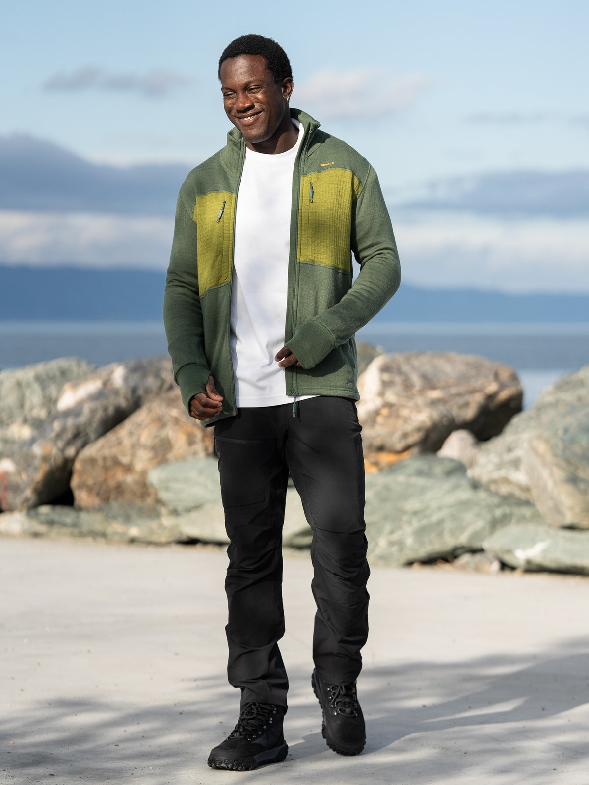 Devold Egga Grid Merino Jacket Man Forest/Green