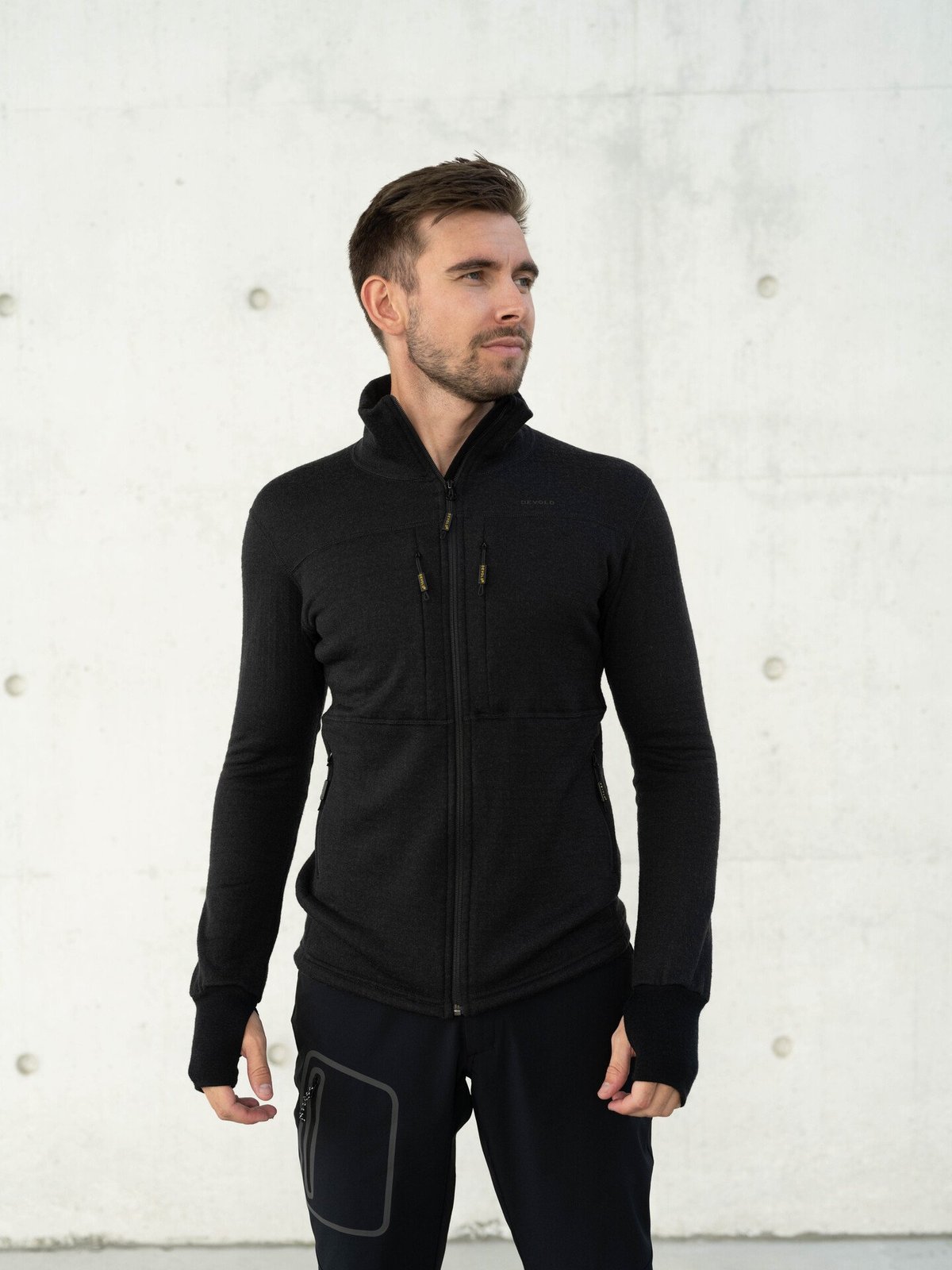 Devold Egga Grid Merino Jacket Man Caviar
