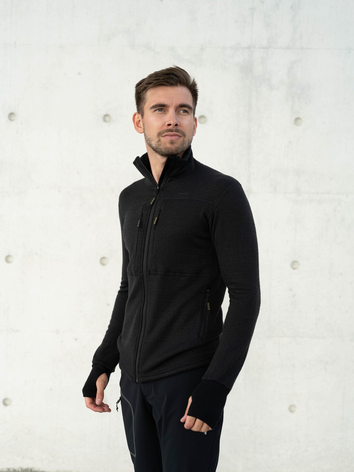Devold Egga Grid Merino Jacket Man Caviar