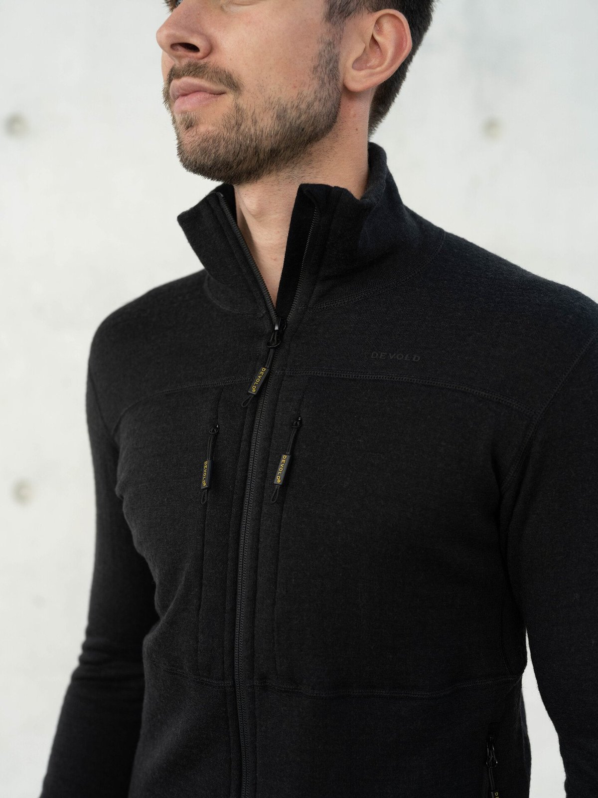 Devold Egga Grid Merino Jacket Man Caviar