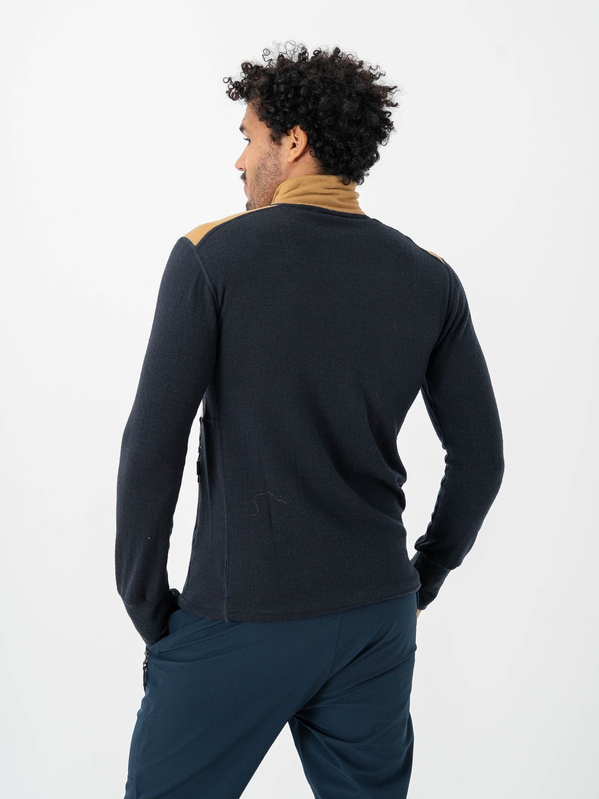 Devold Egga Grid Merino Jacket Man Wheat/Raw White/Ink