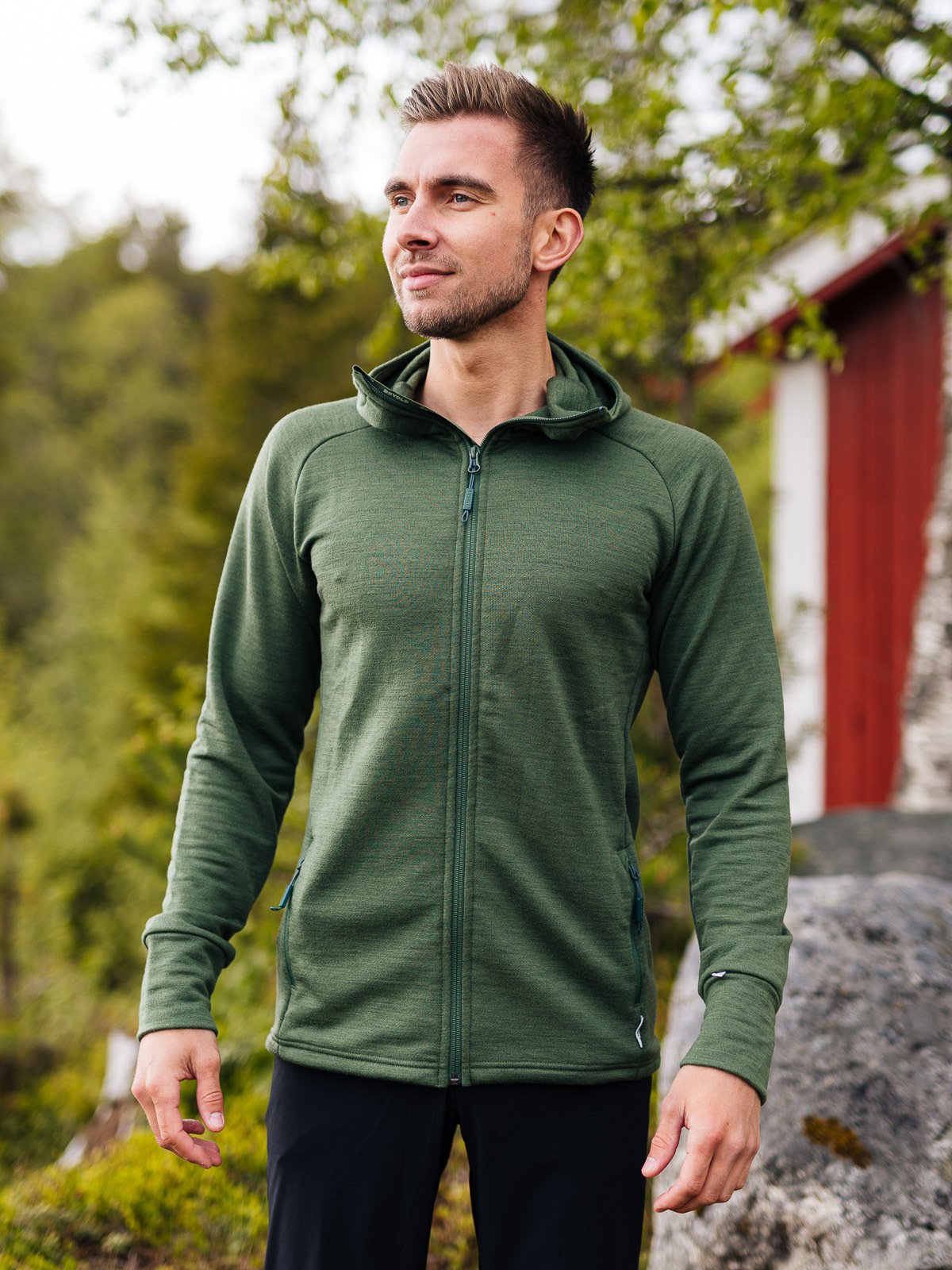 Devold Nibba Man Jacket W/Hood Forest Melange