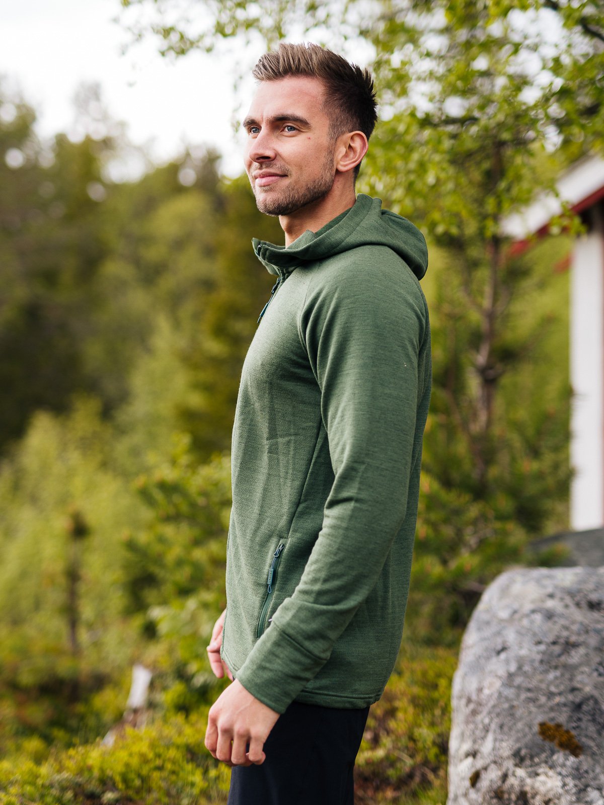 Devold Nibba Man Jacket W/Hood Forest Melange