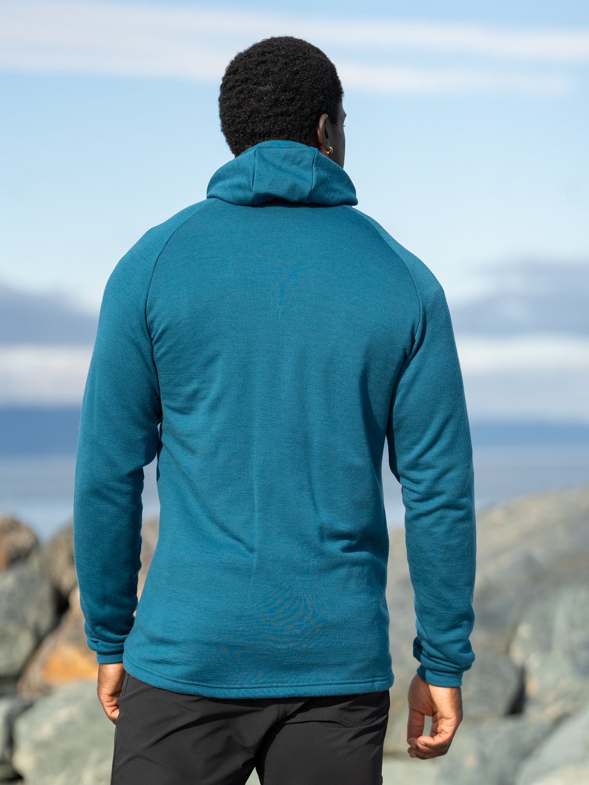 Devold Nibba Merino Jacket Hood Man Flood
