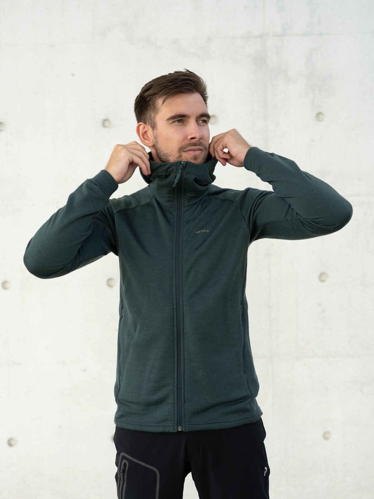 Devold Nibba Merino Jacket Hood Man Woods