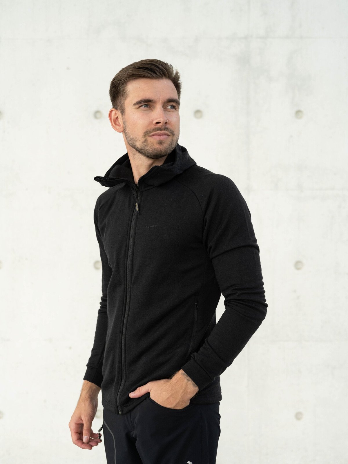 Devold Nibba Merino Jacket Hood Man Black