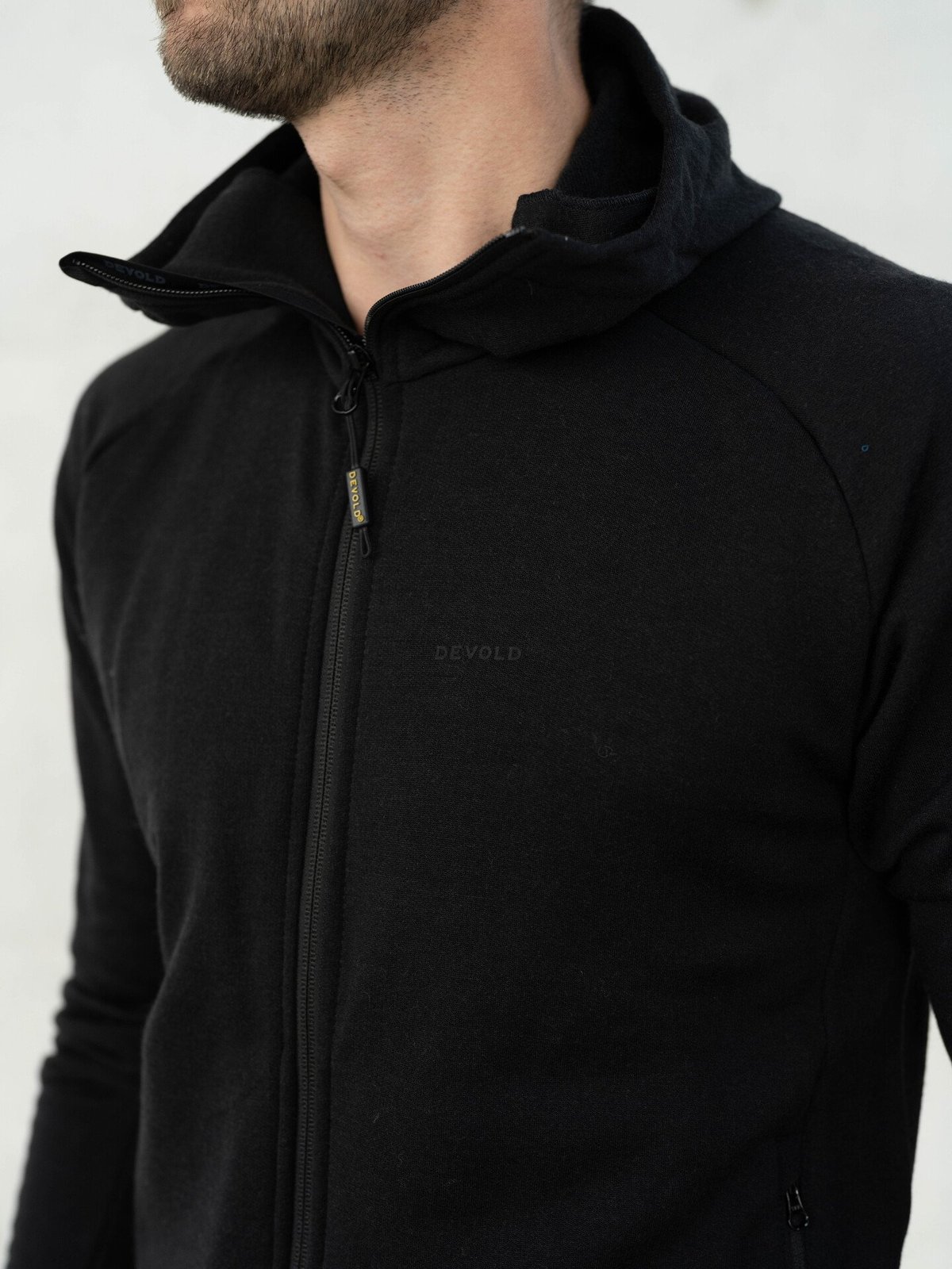 Devold Nibba Merino Jacket Hood Man Black