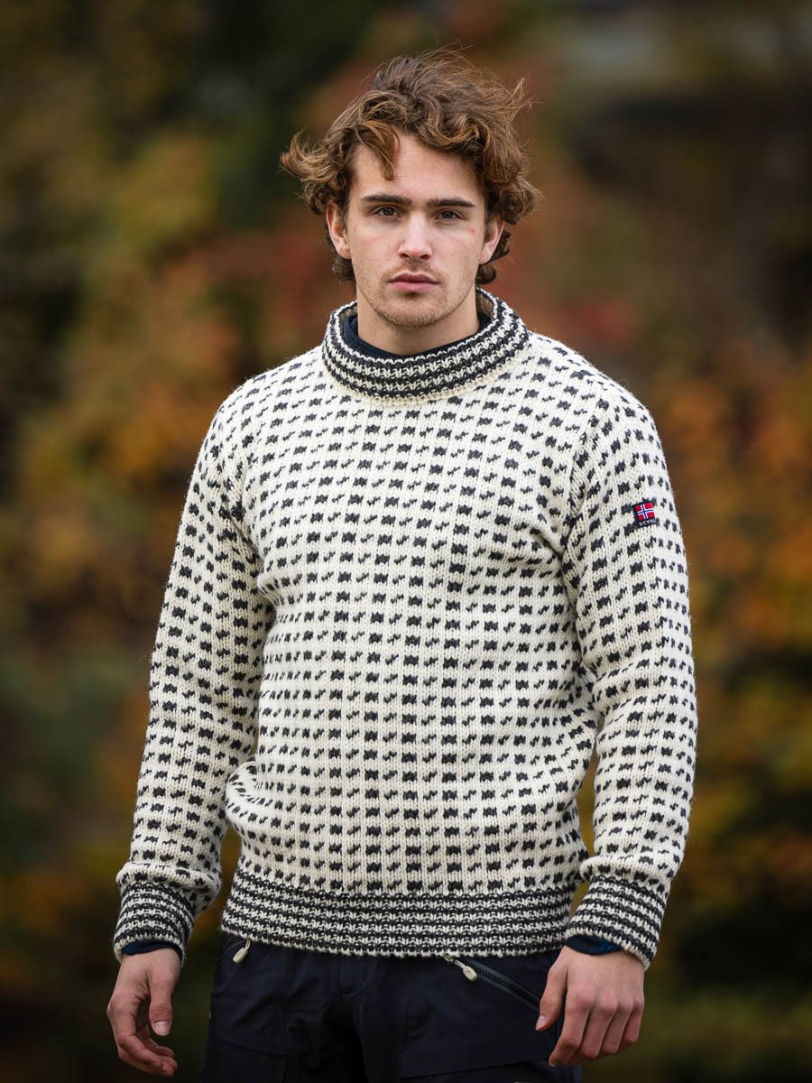 Devold Islender Crew Neck Offwhite/Anthracite