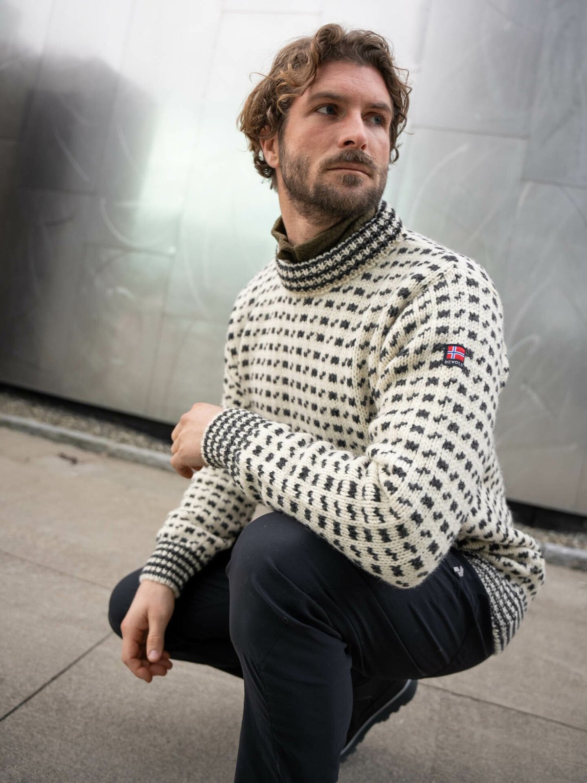 Devold Islender Crew Neck Offwhite/Anthracite