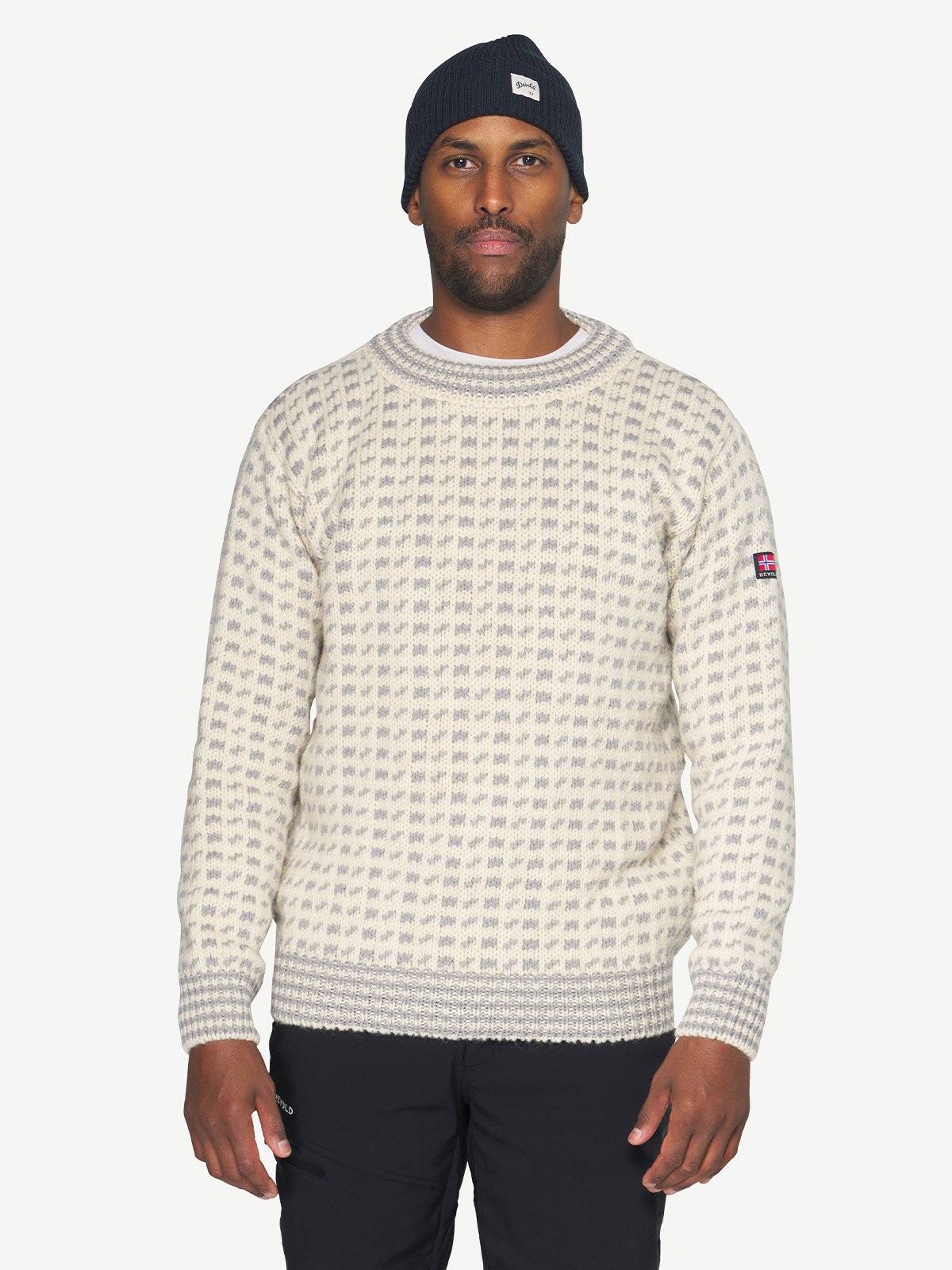 Devold Islender Crew Neck Offwhite / Grey