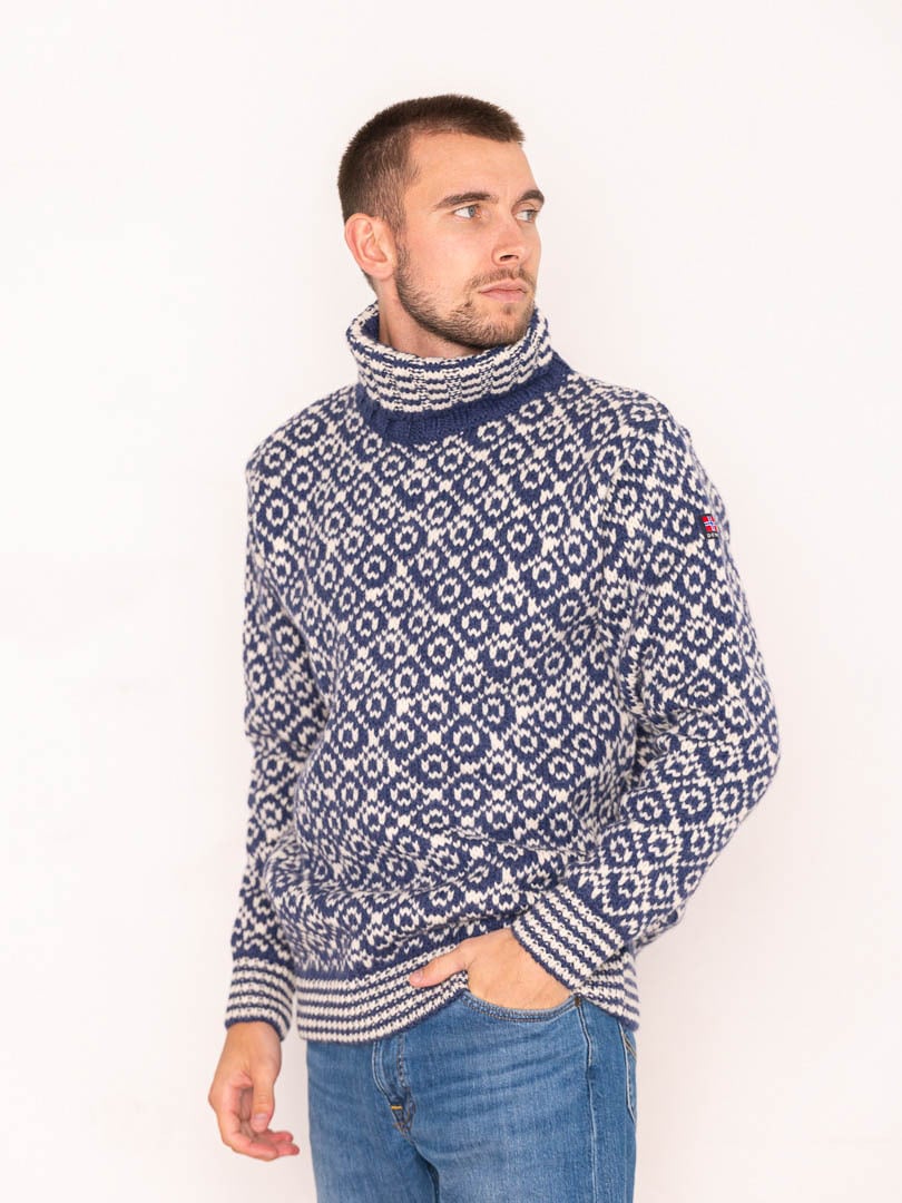 Devold Svalbard Sweater High Neck Night/Offwhite