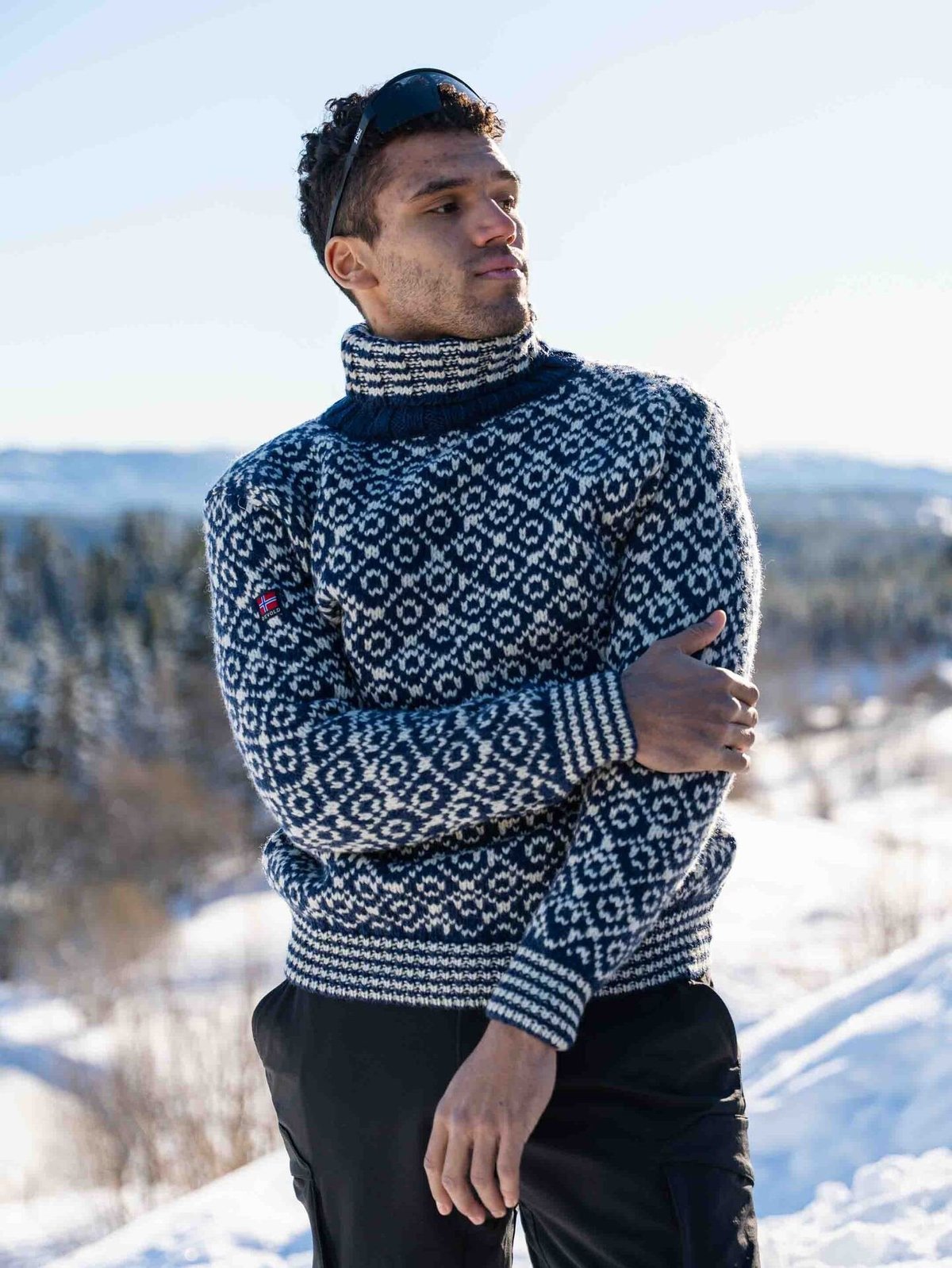 Devold Svalbard Sweater High Neck Night/Offwhite