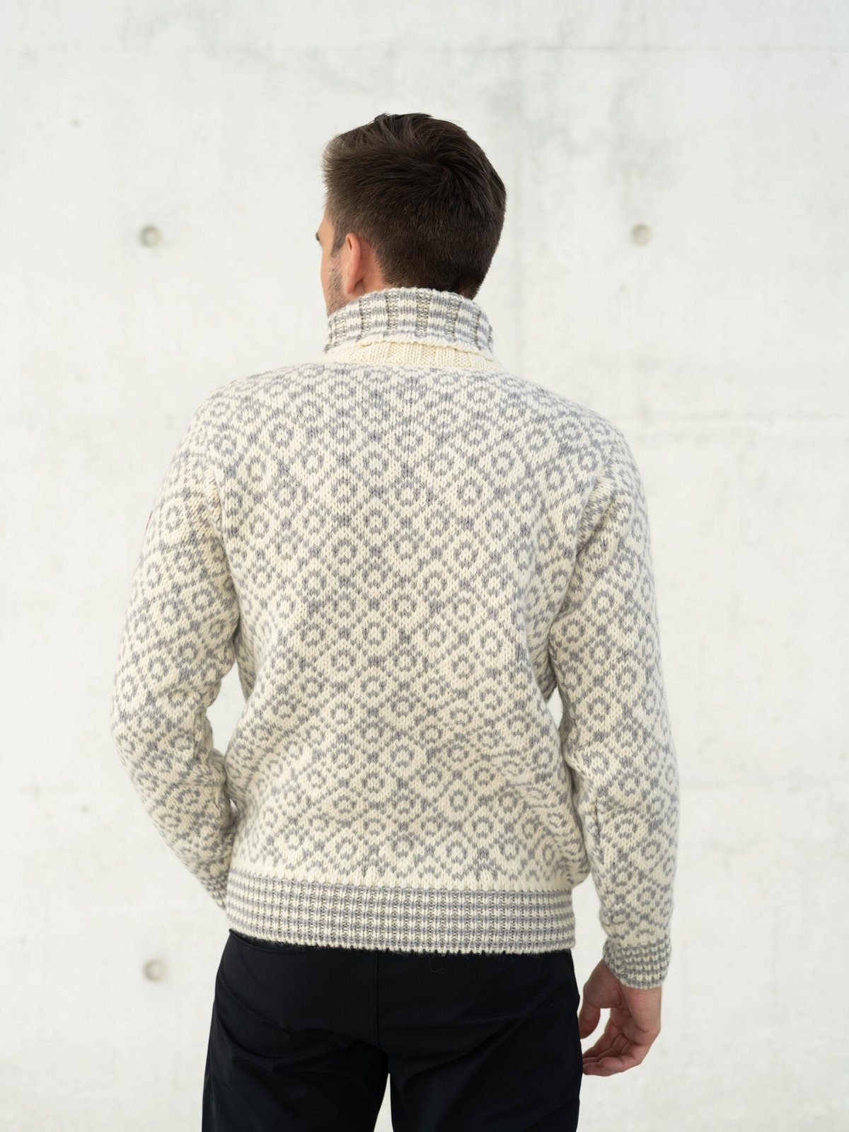 Devold Svalbard Sweater High Neck Offwhite/Grey