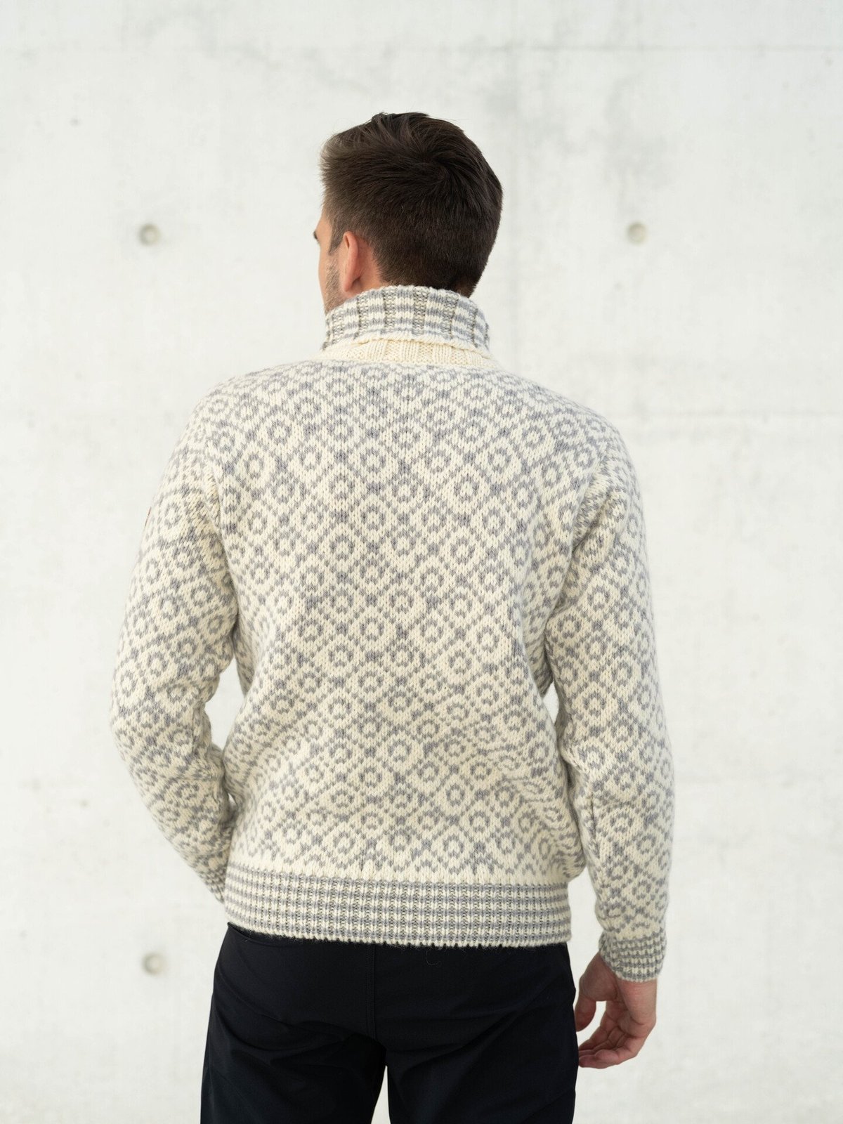 Devold Svalbard Sweater High Neck Offwhite/Grey