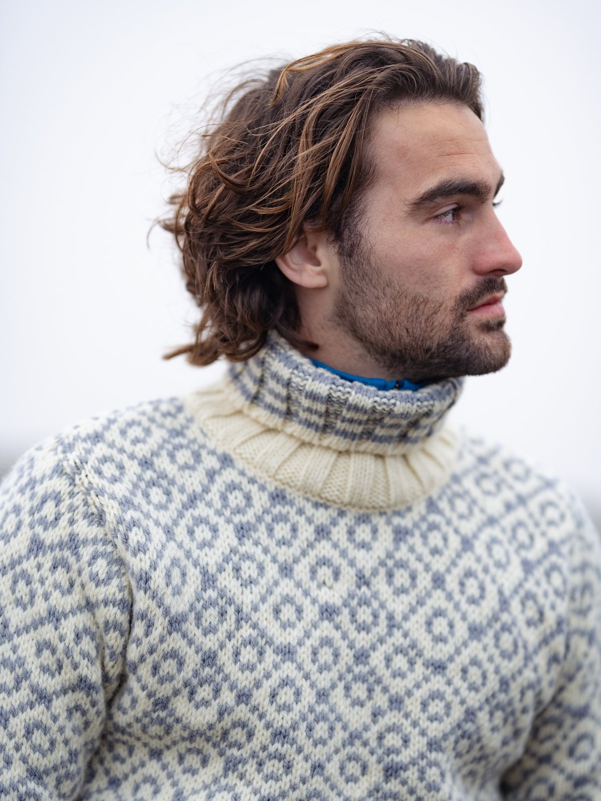 Devold Svalbard Sweater High Neck Offwhite/Grey