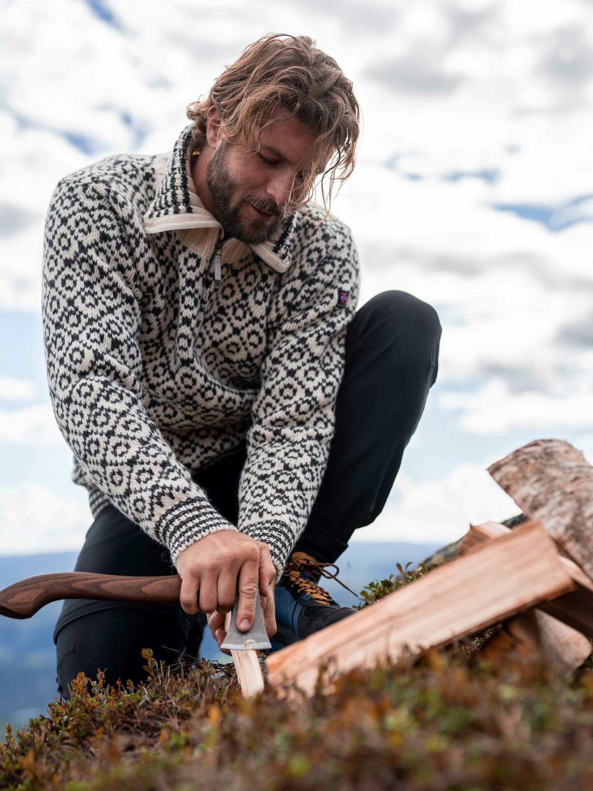 Devold Svalbard Wool Zip Neck Offwhite/Anthracite