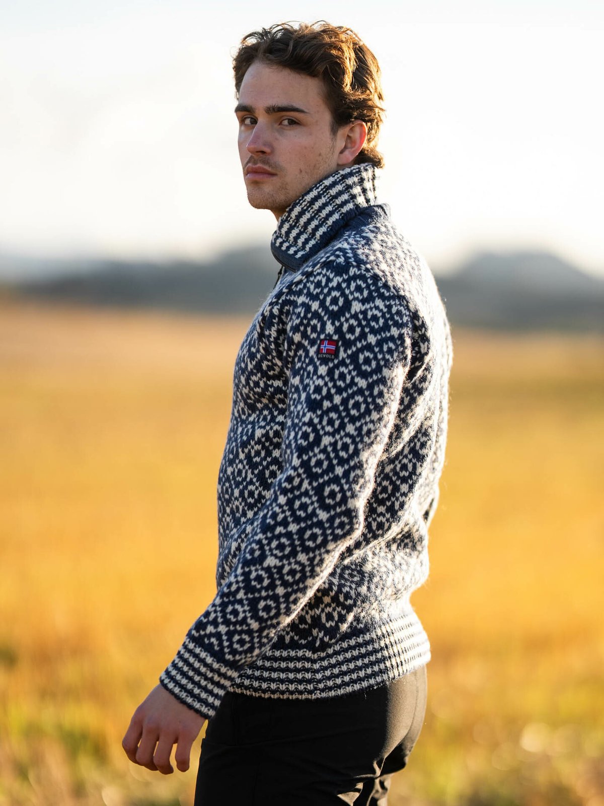 Devold Svalbard Wool Zip Neck Blå