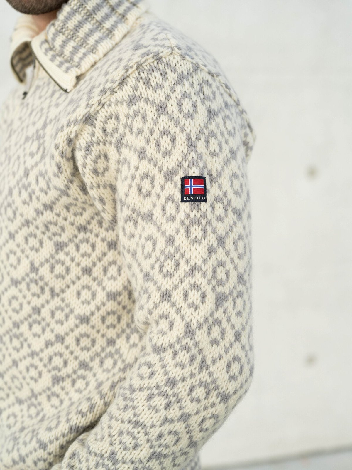 Devold Svalbard Wool Zip Neck Offwhite/Grey