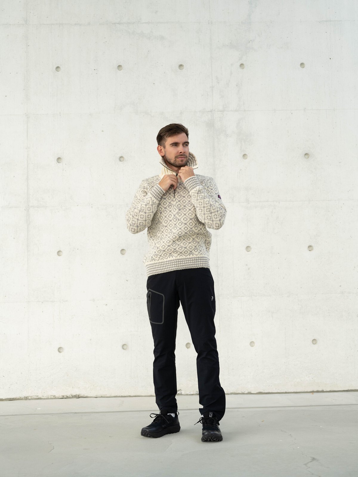 Devold Svalbard Wool Zip Neck Offwhite/Grey