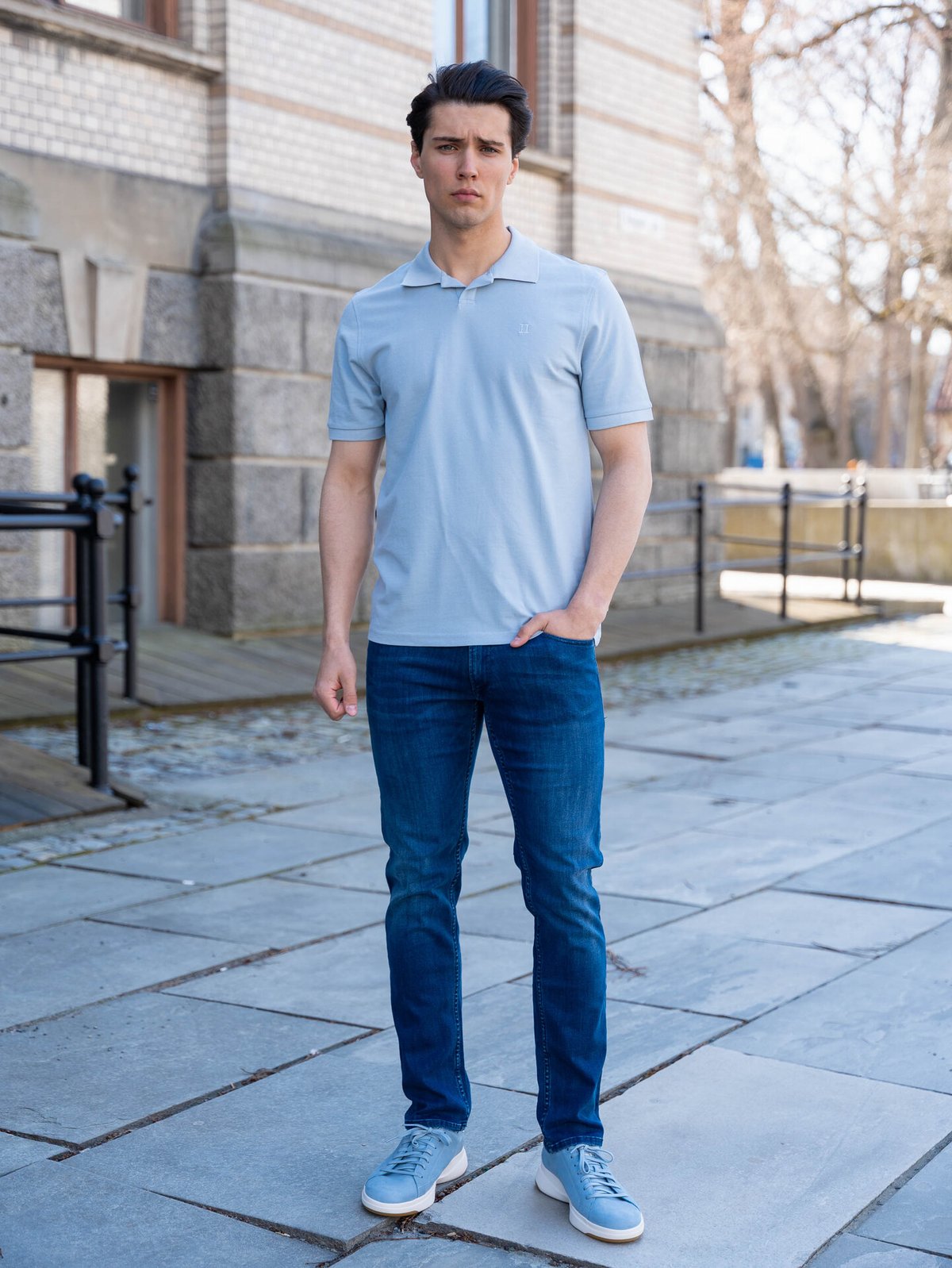 Les Deux Pique Polo Blue Fog