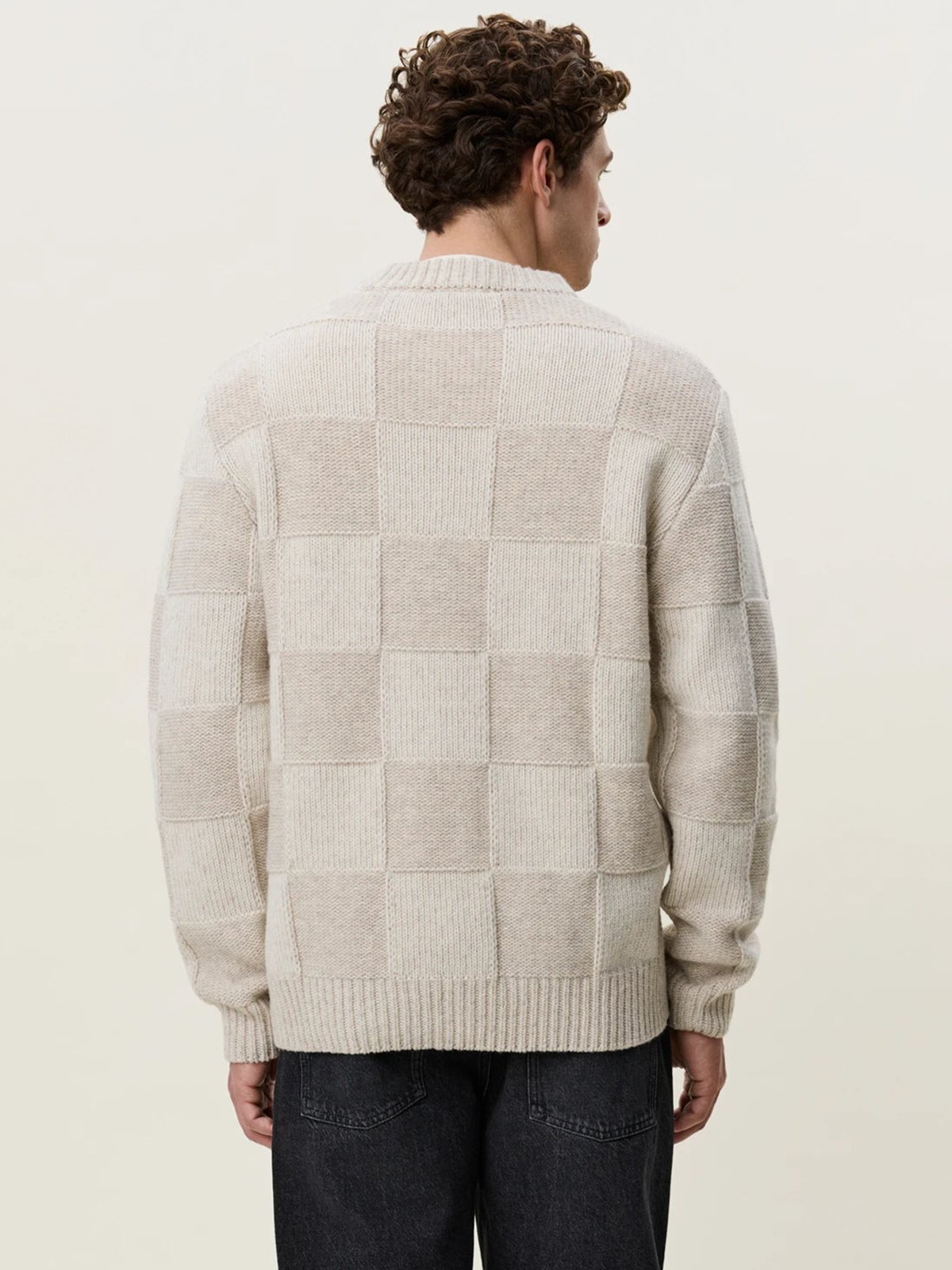 Les Deux Check Knit Eggnog White