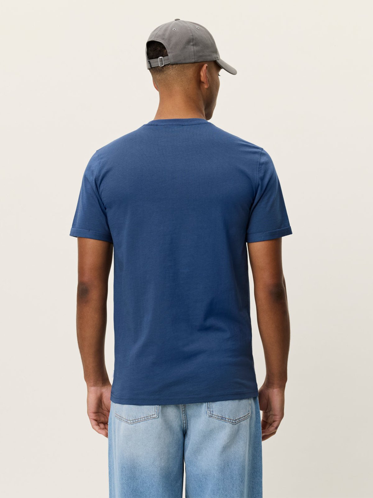Les Deux Norregaard Contrast T-Shirt Dark Denim Blue