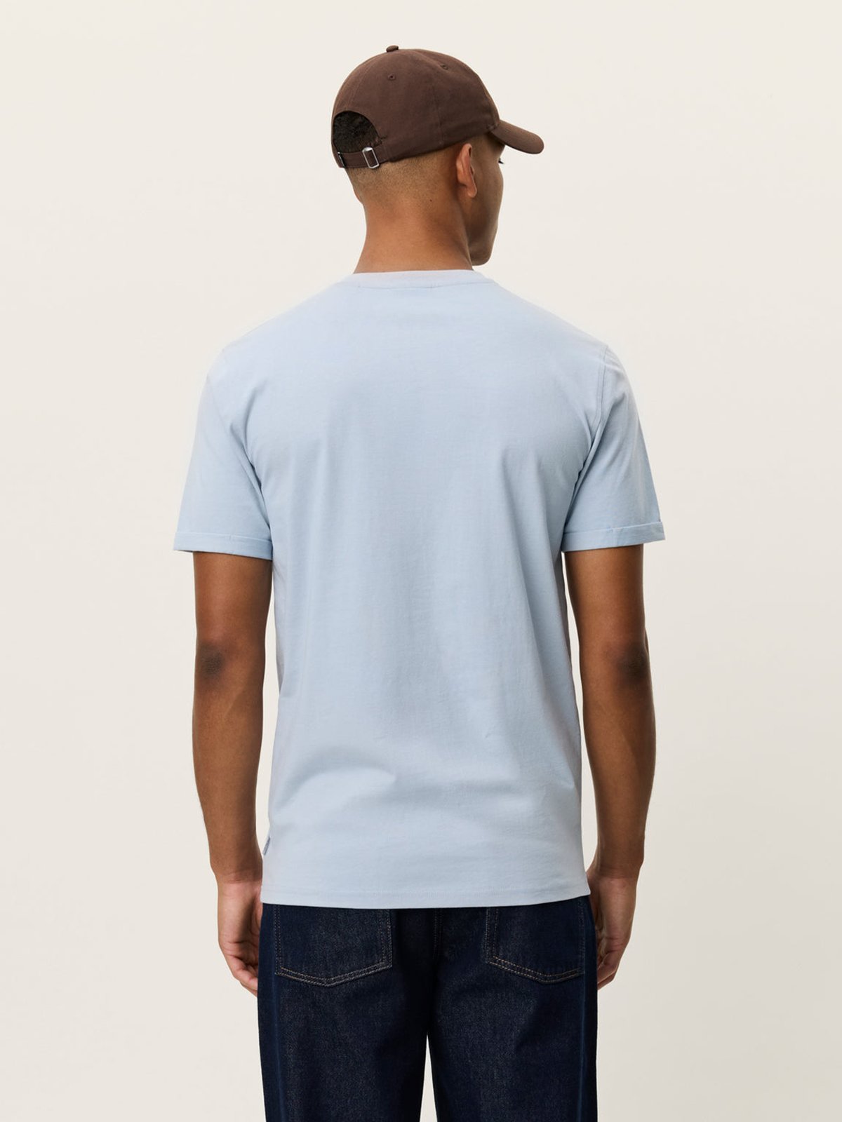 Les Deux Norregaard Contrast T-Shirt Blue Fog