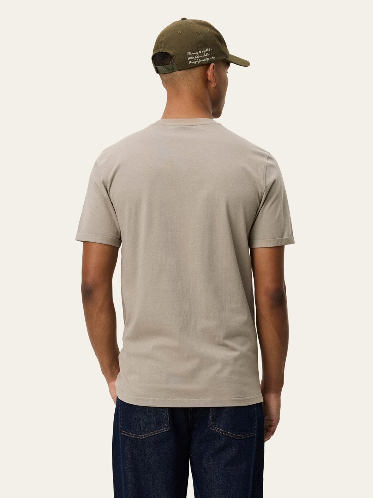 Les Deux Norregaard Contrast T-Shirt Laurel Oak Sand