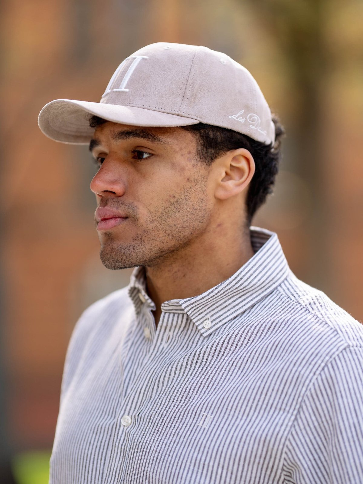 Les Deux Encore Suede Baseball Cap Dark Sand