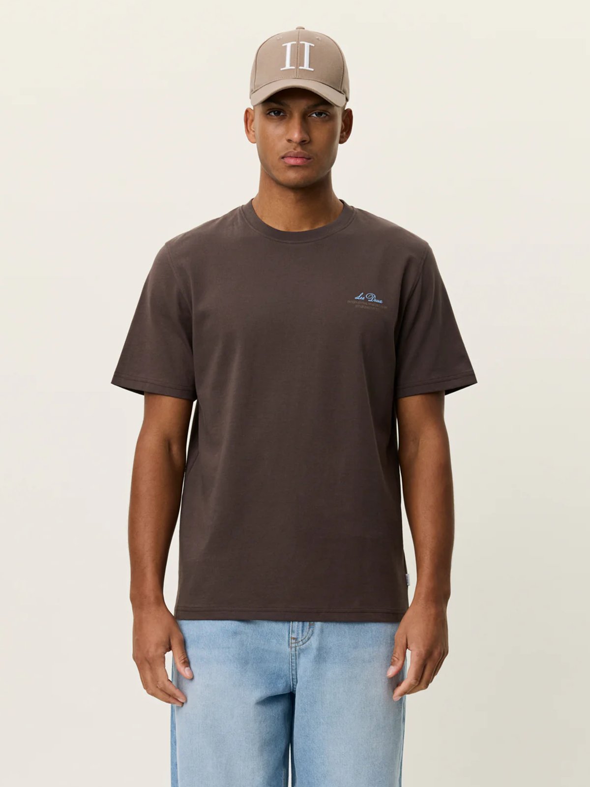 Les Deux Ben Globe T-Shirt Turkish Coffee Brown