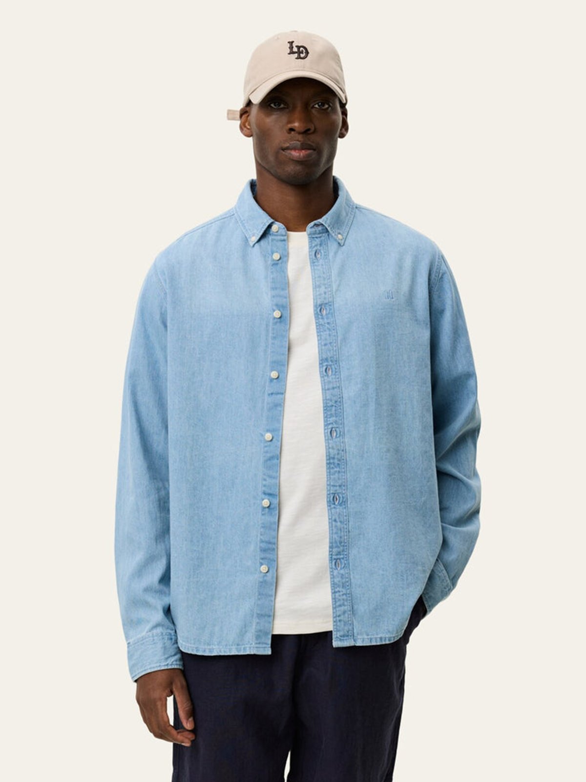 Les Deux Konrad Denim Shirt Light Indigo Wash