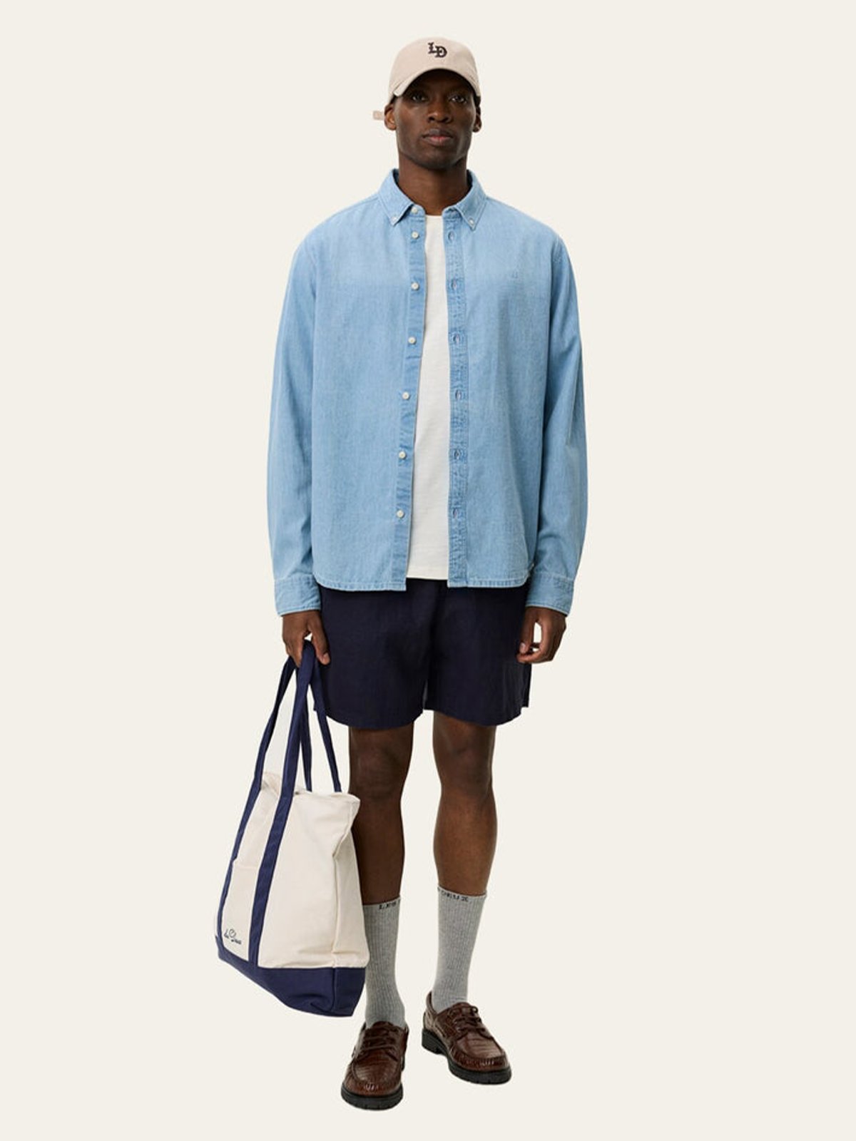 Les Deux Konrad Denim Shirt Light Indigo Wash