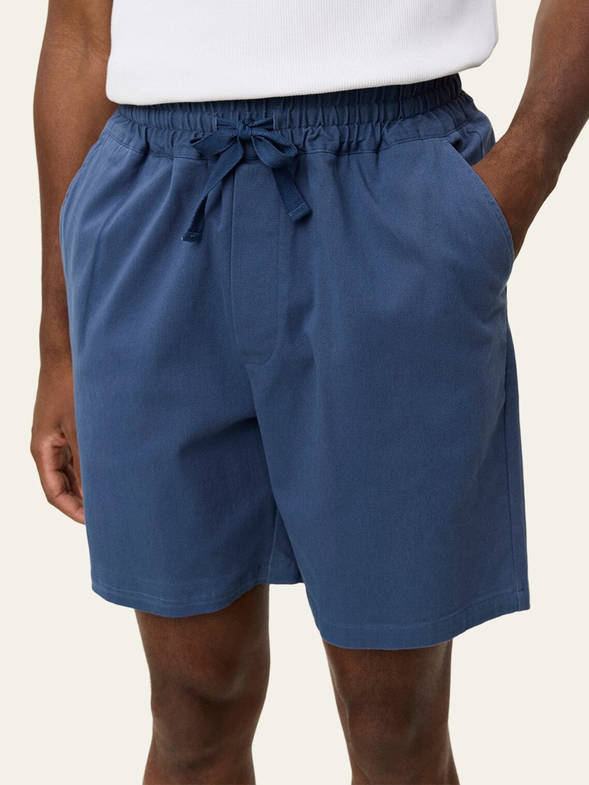 Les Deux Otto Cotton Shorts Dark Denim Blue