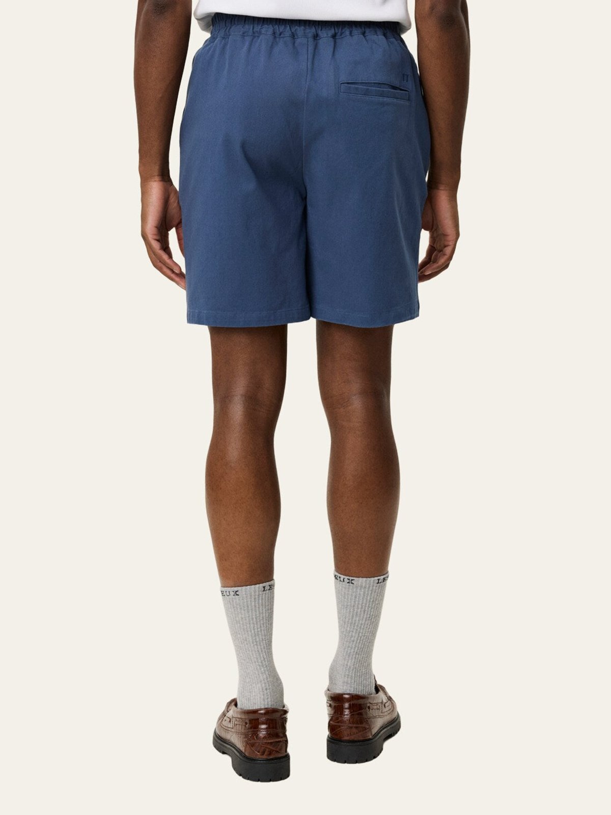 Les Deux Otto Cotton Shorts Dark Denim Blue