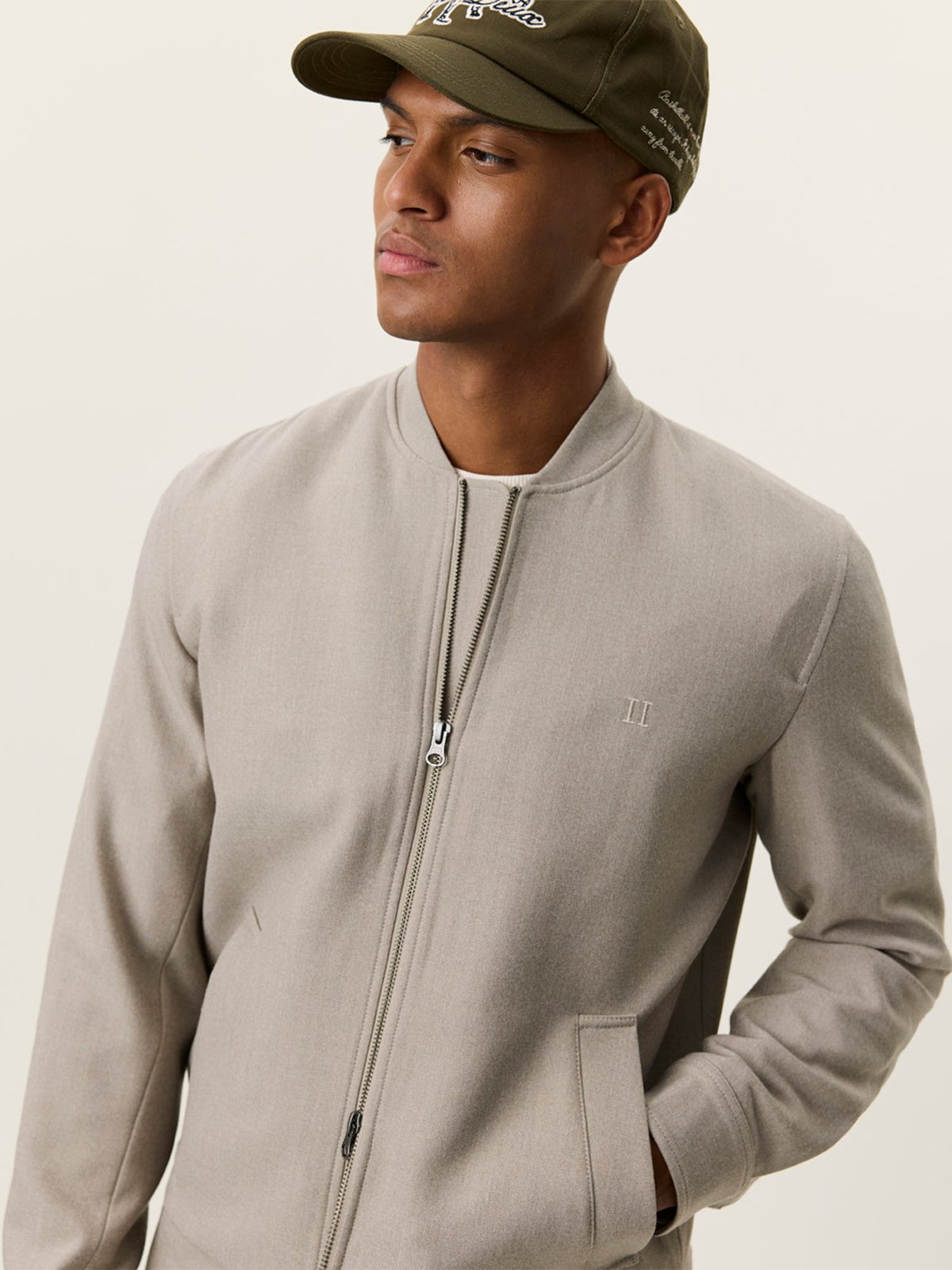 Les Deux Como Regular Bomber Jacket Laurel Oak Sand