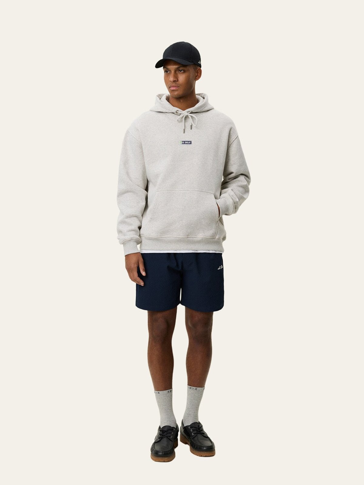 Les Deux Chase Sport Hoodie Snow Melange