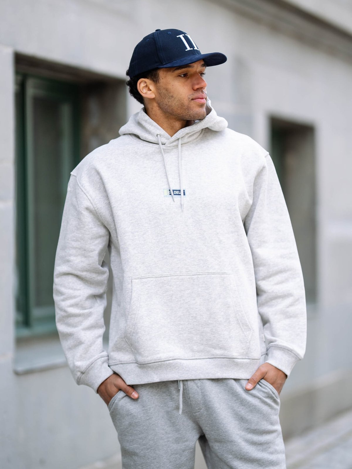 Les Deux Chase Sport Hoodie Snow Melange