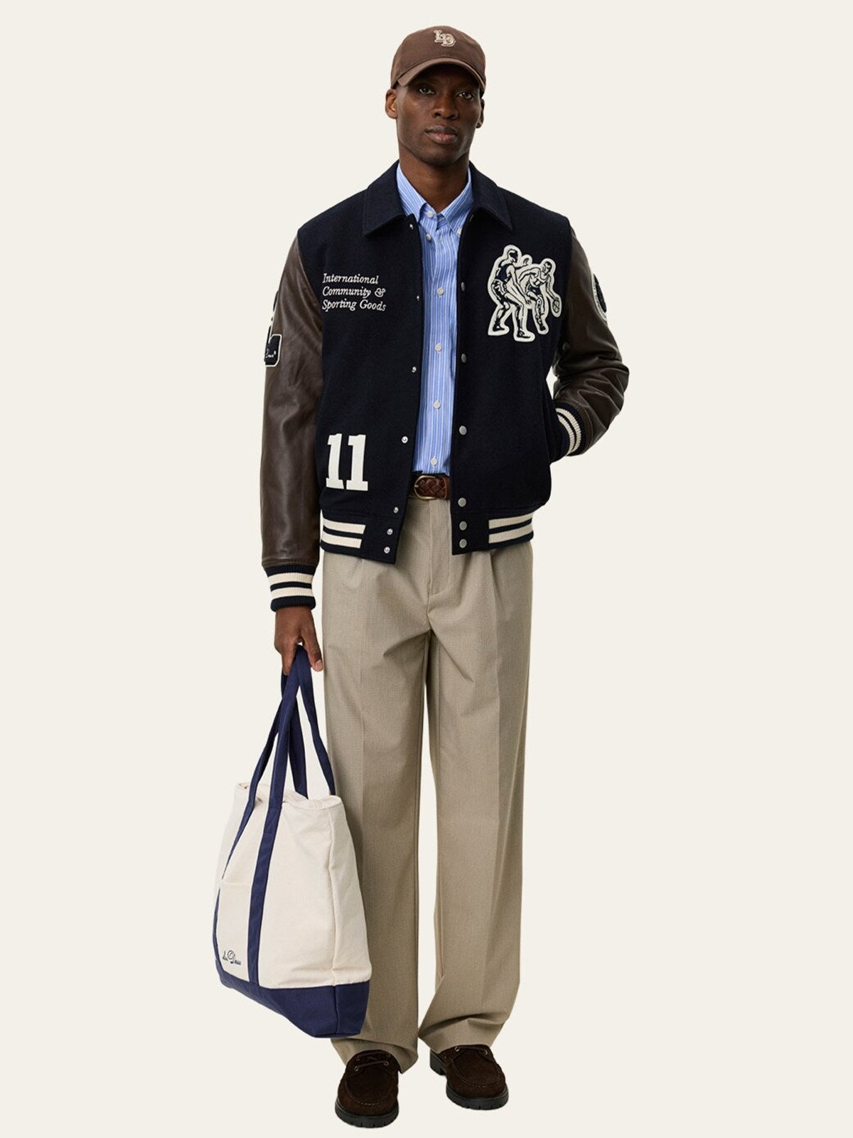 Les Deux Basket Varsity Wool Jacket Dark Navy