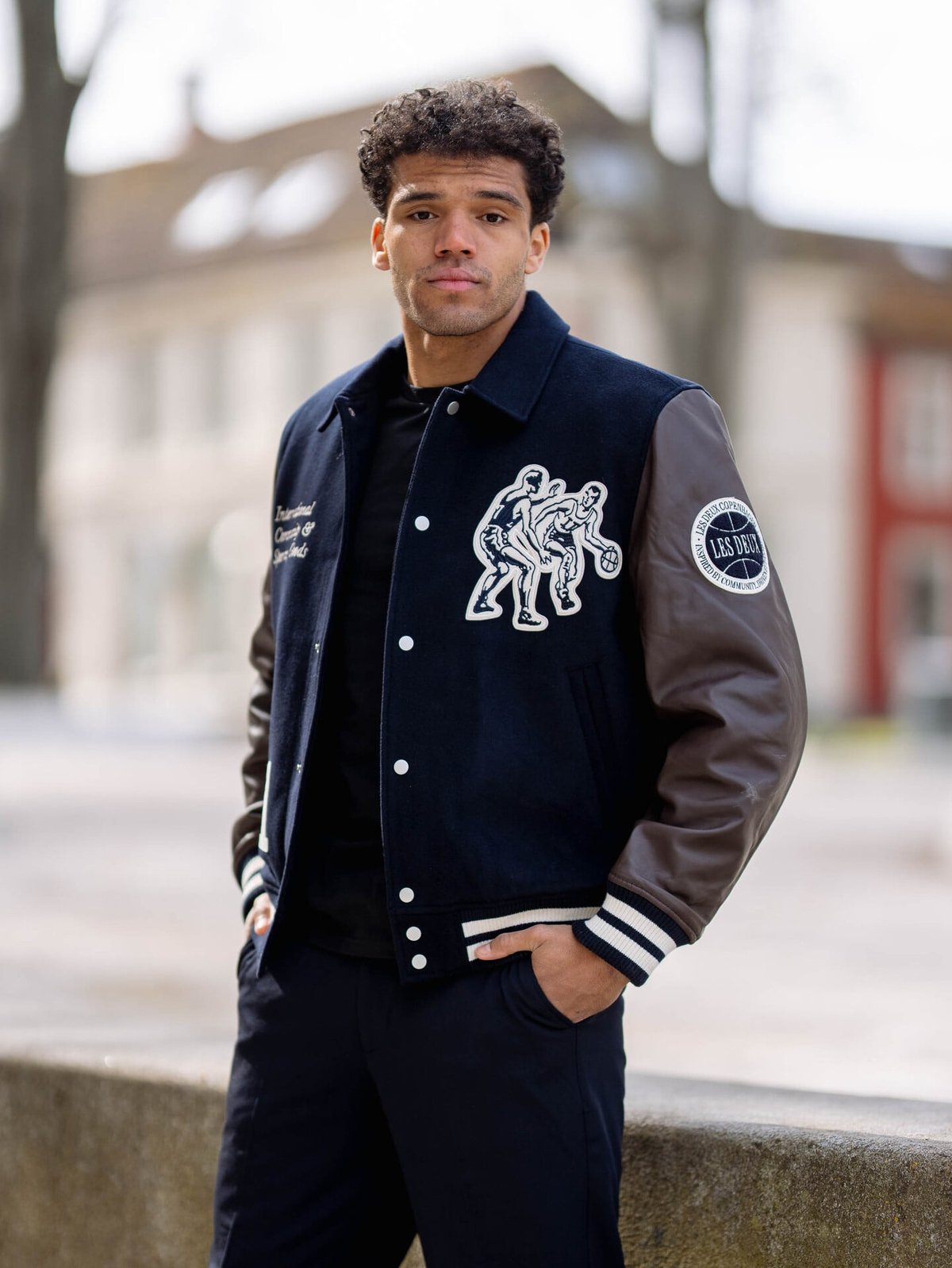 Les Deux Basket Varsity Wool Jacket Dark Navy
