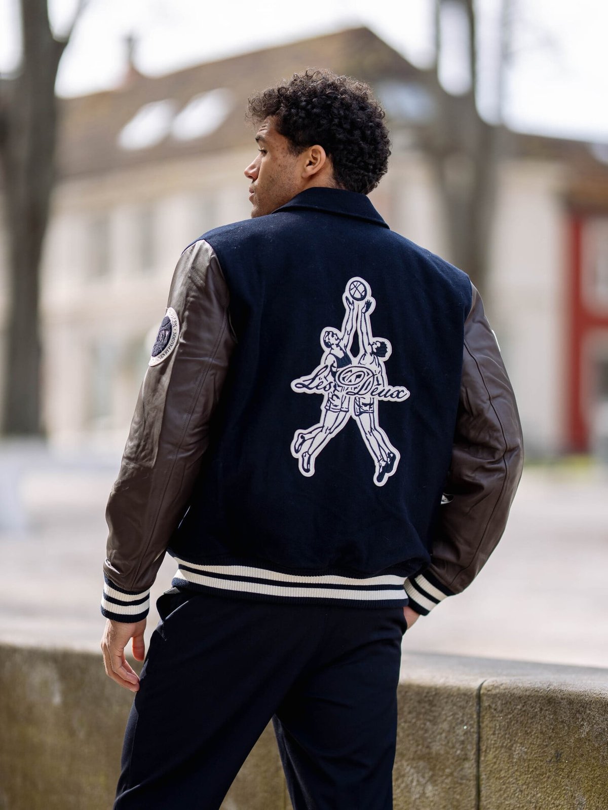 Les Deux Basket Varsity Wool Jacket Dark Navy