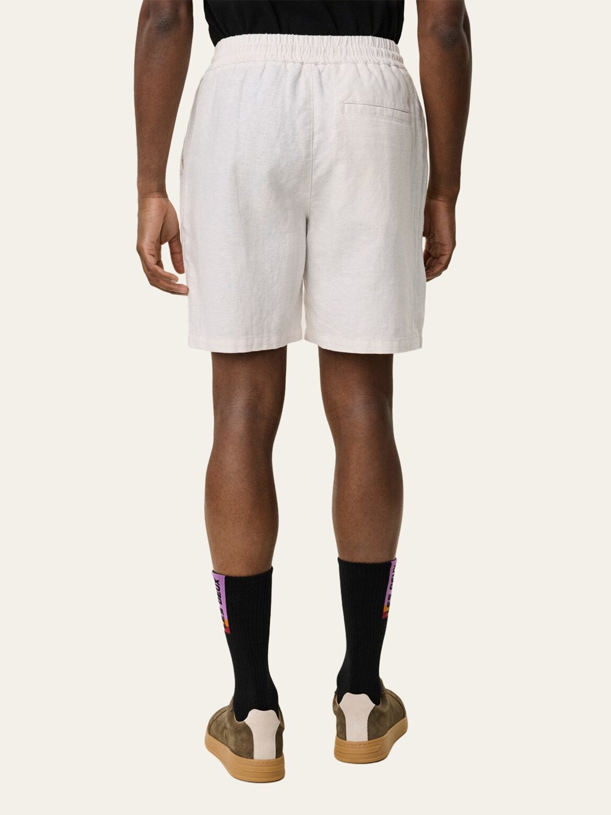 Les Deux Otto Linen Shorts Eggnog White