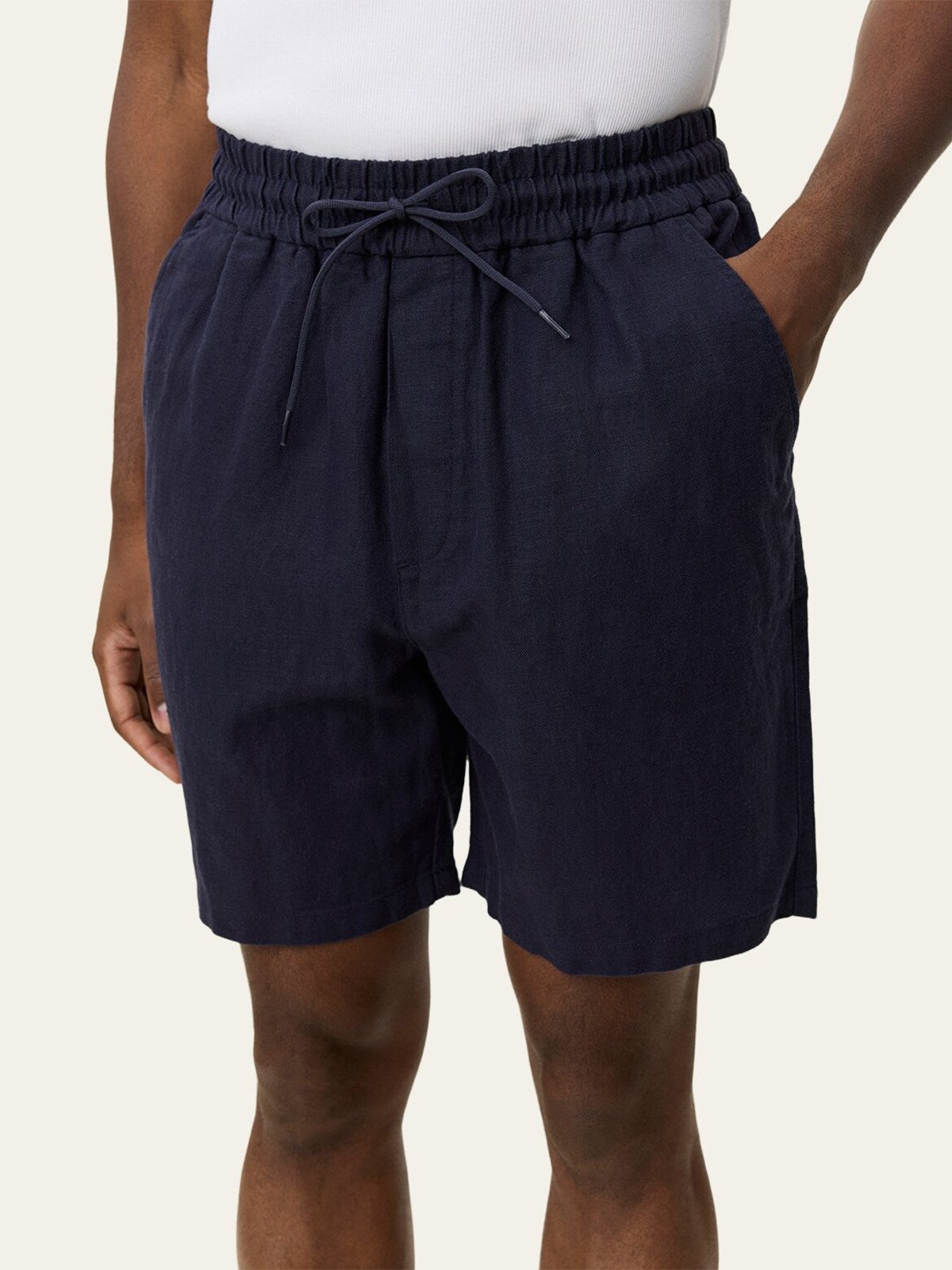 Les Deux Otto Linen Shorts Dark Navy