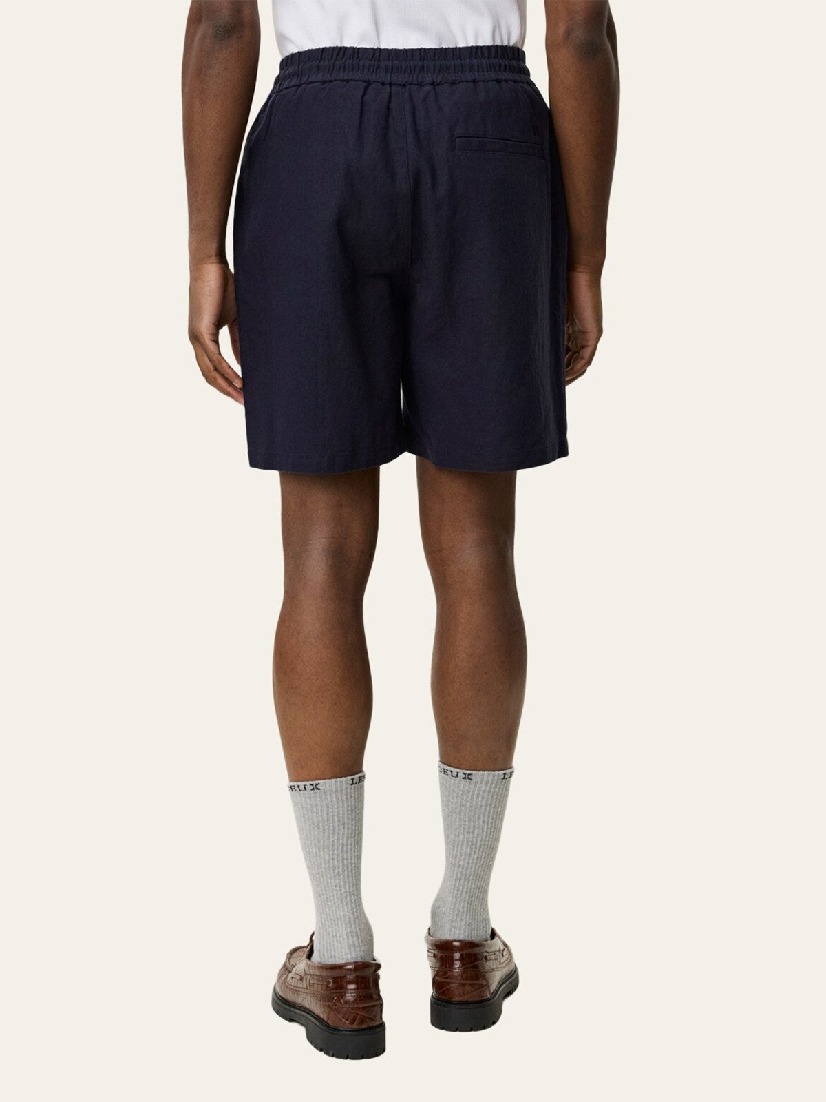 Les Deux Otto Linen Shorts Dark Navy